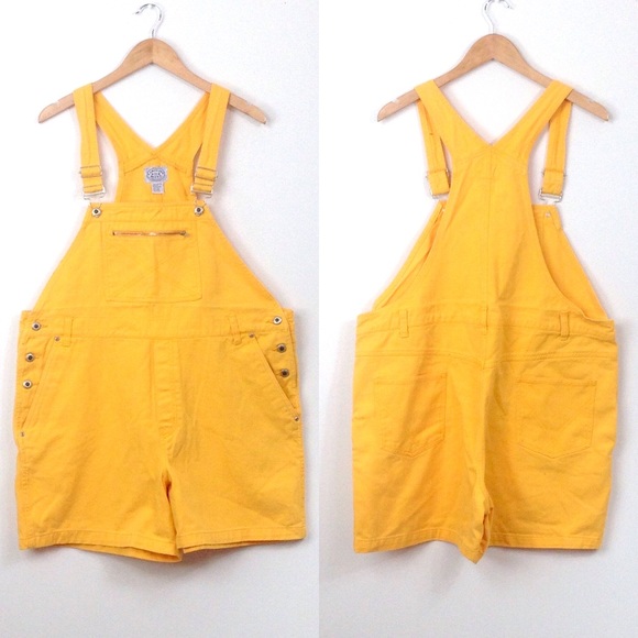 yellow overalls shorts